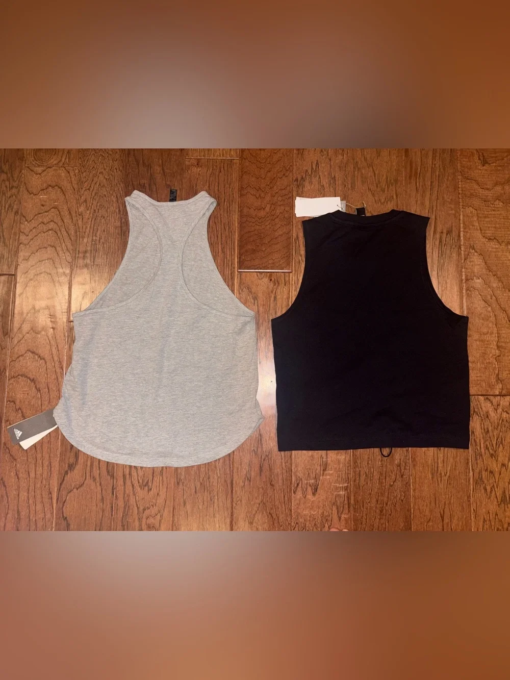 Lot of 2 Adidas Tank Top Muscle Tank Top NWT Size Small Black Gray